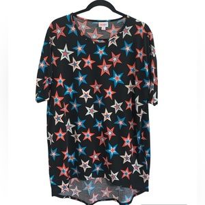 NWTLularoe Irma Star Patriotic Tunic black red white blue Size Small